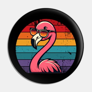 Cool Retro Flamingo in Sunglasses 70s 80s 90s Funny Flamingo Pin