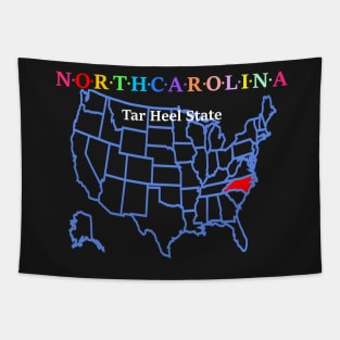 North Carolina, USA. Tar Heel State. (With Map) Tapestry