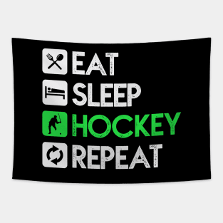 Puck Eat Sleep Hockey Repeat Gift Tapestry