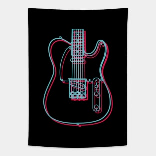 3D T-Style Electric Guitar Body Outline Tapestry