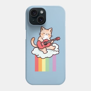 Rainbow Cat Ukulele on Clouds - It's Gonna Be Uke Phone Case