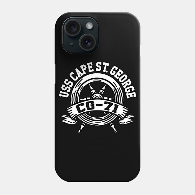 Uss Cape St. George Cg-71 Ship Helm Wheel Phone Case by BramCrye