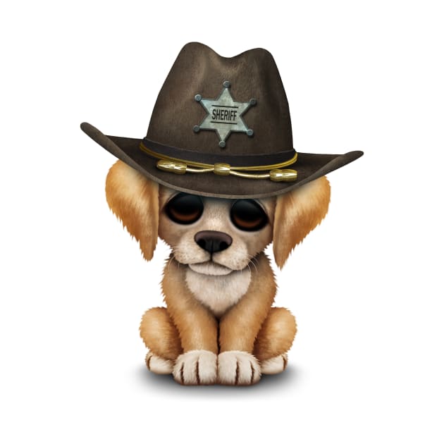 Cute Golden Retriever Puppy Dog Sheriff by jeffbartels