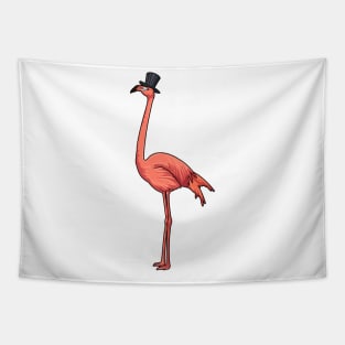 Flamingo with Hat Tapestry