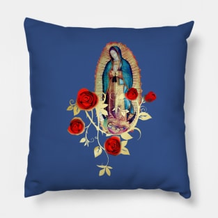 Our Lady of Guadalupe Virgen Maria Tilma Red Roses 120 Pillow