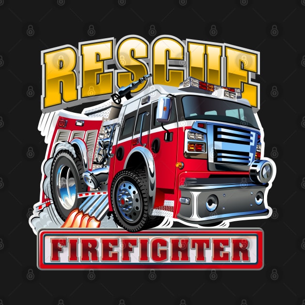 Cartoon Fire Truck by Mechanik