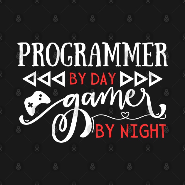 Funny Programmer By Day Gamer By Night Gift for Nerds by Gravity Zero