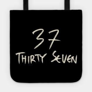 Hand Drawn Letter Number 37 Thirty Seven Tote