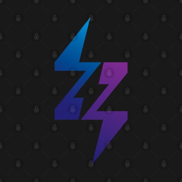 Letter Z Energy Power Bolt Lightning Flash Graphic in Blue and Purple by GeeTee