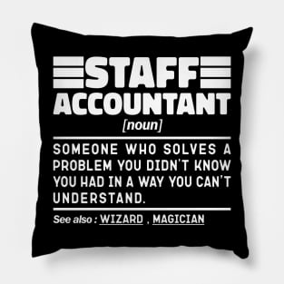 Staff Accountant Noun Definition Job Title Sarcstic Design Funny Staff Accountant Pillow