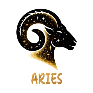 silhouettes golden silhouettes golden Aries Zodiac Sign Astrology born march April & May Birthday Aries Zodiac Horoscope march April & May Birthday T-Shirt