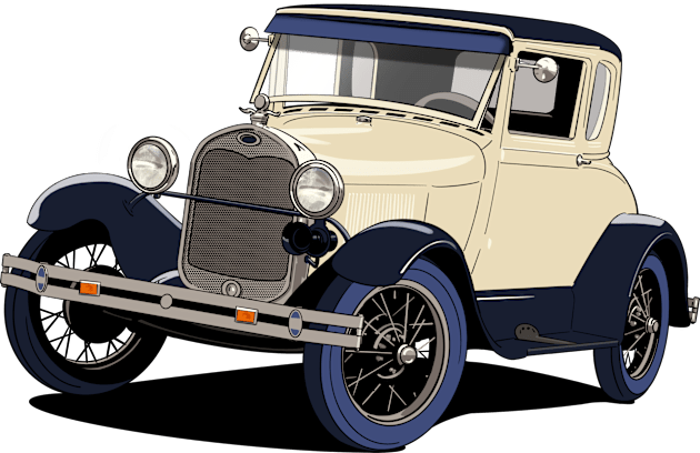 Ford Model A car in cream Kids T-Shirt by Webazoot