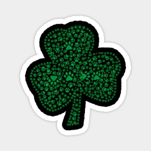 ny Dog Paw Dog Shamrock St Patricks Day Magnet