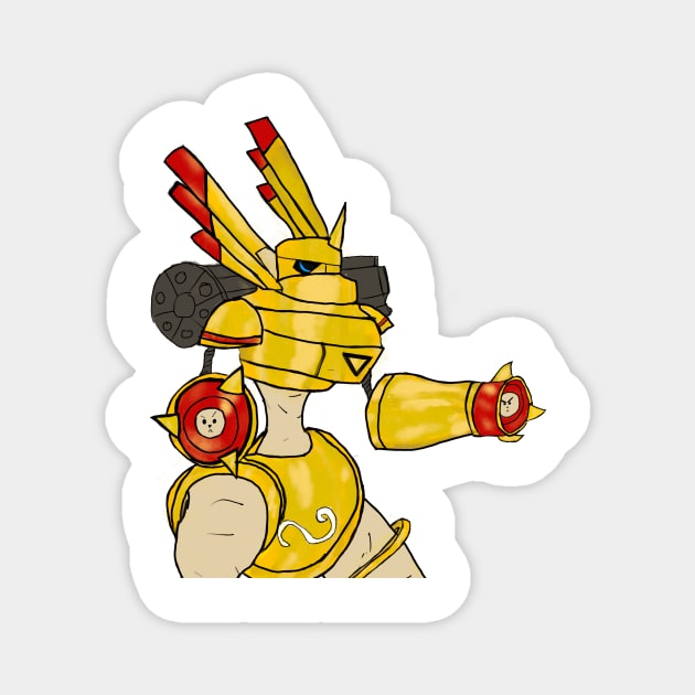 Golden Rapidmon Magnet by mattmall