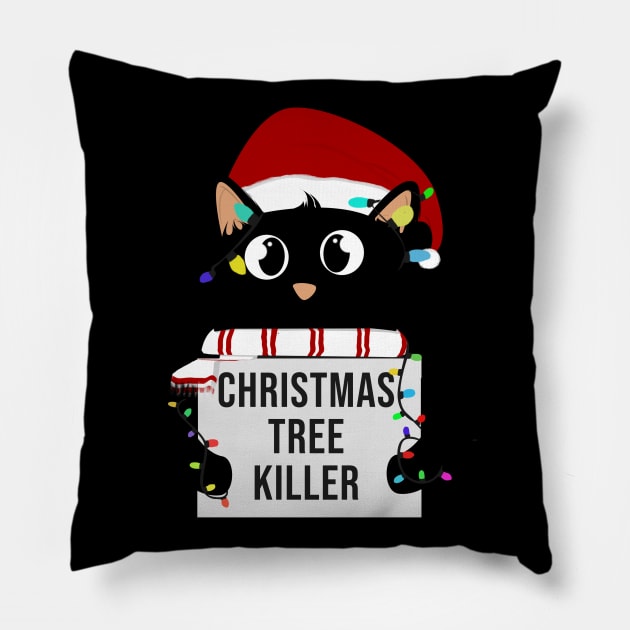 Cute christmas tree killer Pillow by Rishirt