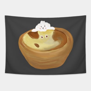 Cute Dog Egg Tart Tapestry