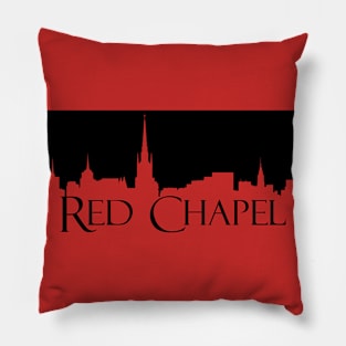 Red Chapel (Black silhouette) Pillow