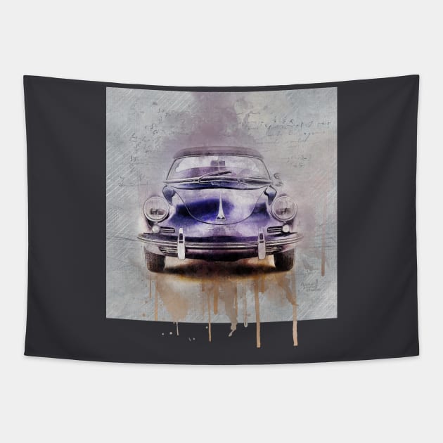 porsche 356 Tapestry by AaaahEeeekStudio