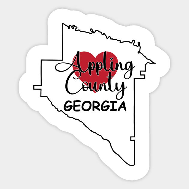 Appling County Georgia Heart in County Outline Design Appling County