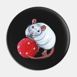 Albino Rat with Bauble Pin