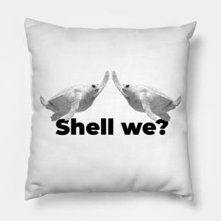 Shell We? Funny Seaturtles High Five Pillow