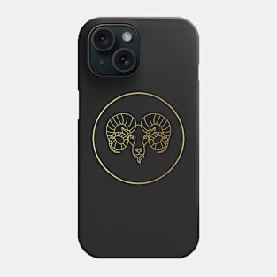 Aries Zodiac Art Gold Phone Case