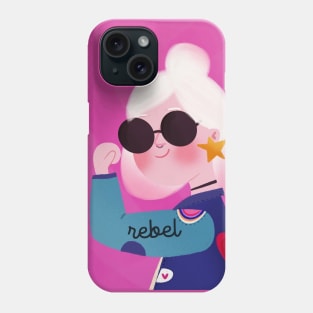 Rebel girl cute portrait Phone Case