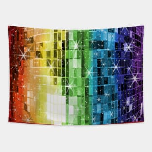 Twinkle Rainbow Disco Ball Pattern Tapestry