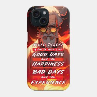 Wise Old Japanese Sensei Motivation Quotes - Anime Wallpaper Phone Case