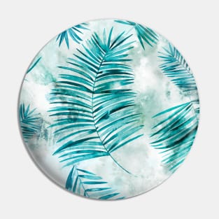 Watery palms Aqua blue Pin