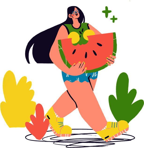 Watermelon Girl Kids T-Shirt by kheat