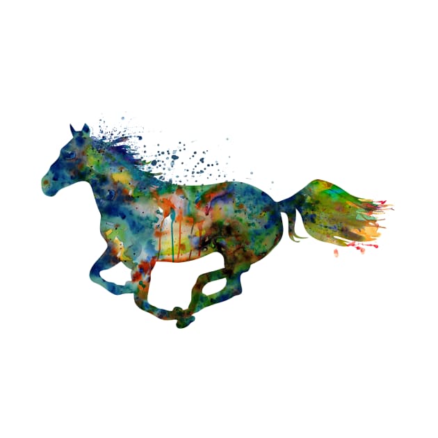 Colorful Running Horse Silhouette by Marian Voicu