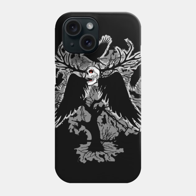 Nightmare Skull and Crows Phone Case by BluedarkArt