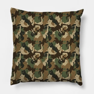 Camouflage Cat Army by Tobe Fonseca Pillow