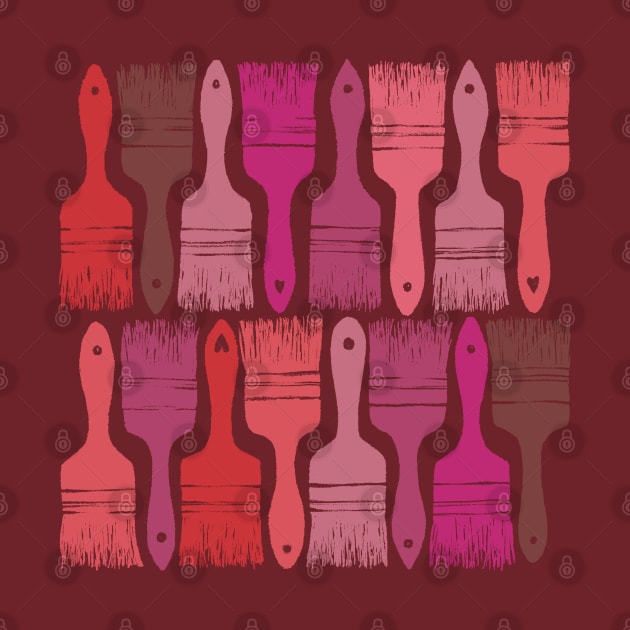 Paintbrush , seamless pattern in red tones by marina63