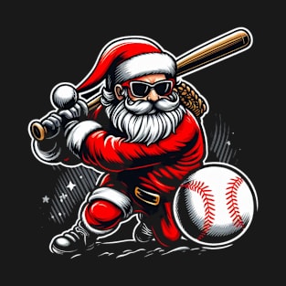 Santa play baseball T-Shirt