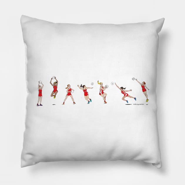 Netball players Pillow by dizzycat-biz