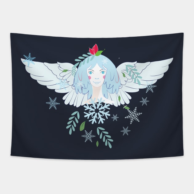 Winter Solstice Angel Tapestry by emma17