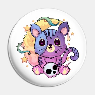 Pastel Goth Kawaii Cat Pin