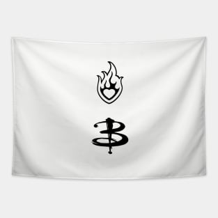 Buffy Heart Flame Emblem Tapestry