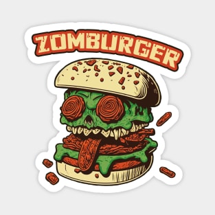 ZOMBURGER, Zombie Burger Illustration Magnet