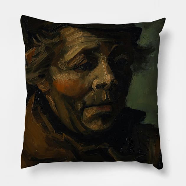 Head of a peasant - Vincent van Gogh Pillow by KargacinArt