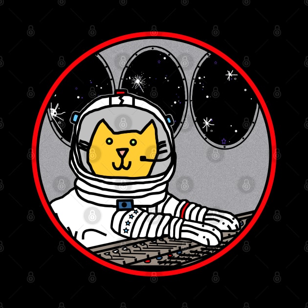 Science Space Cat Captain In Control Sci Fi by ellenhenryart