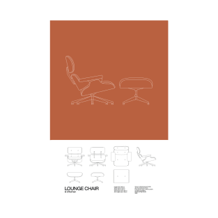 Eames Lounge Chair Poster Mid Century Design - Minimal Design - Charles an Ray Eames T-Shirt