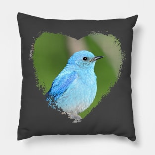 Mountain Bluebird Heart Pillow