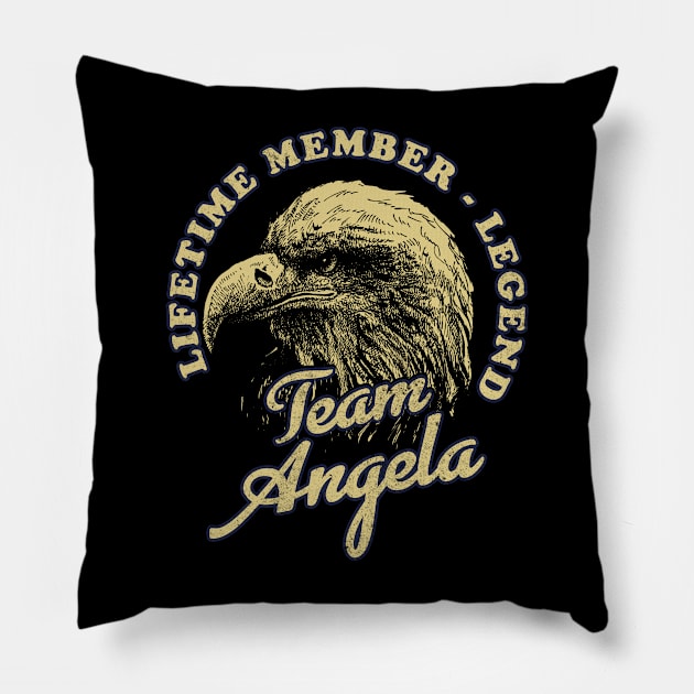 Angela Name - Lifetime Member Legend - Eagle Pillow by Stacy Peters Art