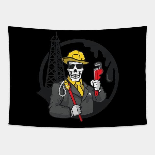 Skull Oil Gangster Tapestry by DANPUBLIC