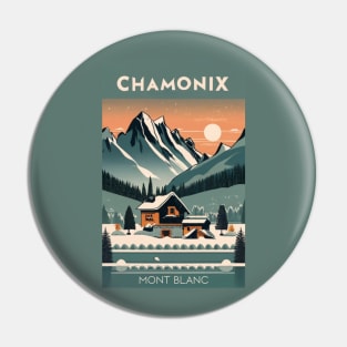 A Vintage Travel Art of Chamonix - France Pin