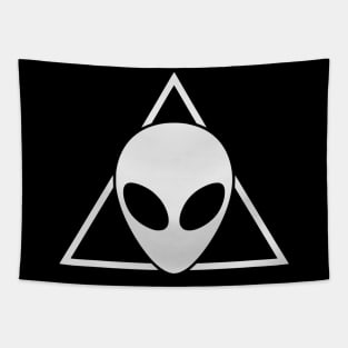 Space Alien Head Triangle Tapestry