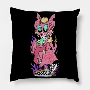 Dope pig monster wearing vans illustration Pillow